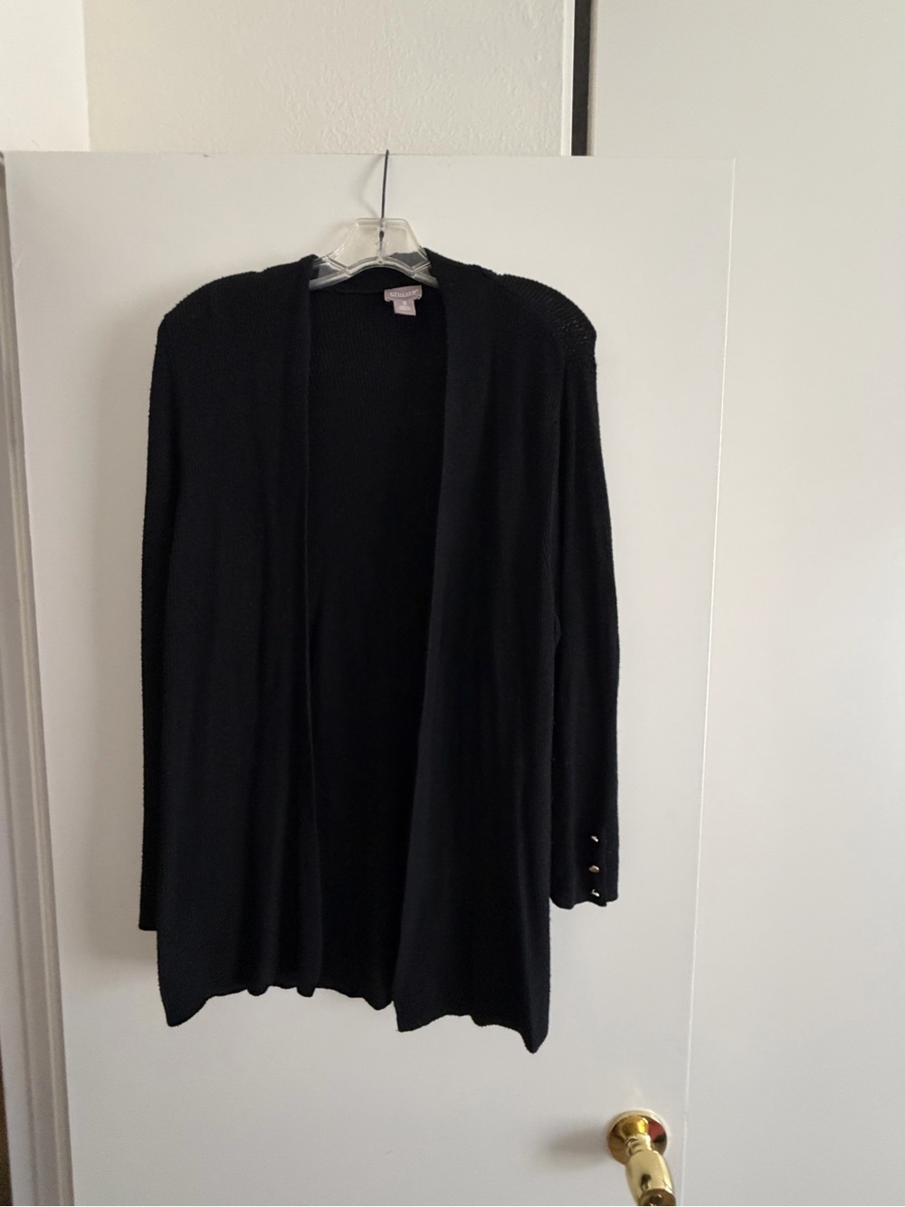 Chico's Black Open-Front Knit Cardigan